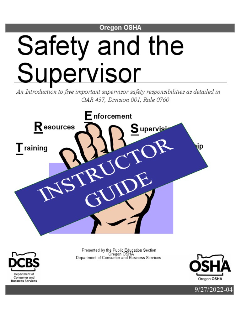 Supervisor Safety Responsibilities | PDF | Occupational Safety And ...