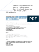 Test Bank For Introductory Statistics For The Behavioral Sciences 7th Edition Joan Welkowitz Barry H Cohen R Brooke Lea Isbn 978-0-470 90776 4 Isbn 9780470907764