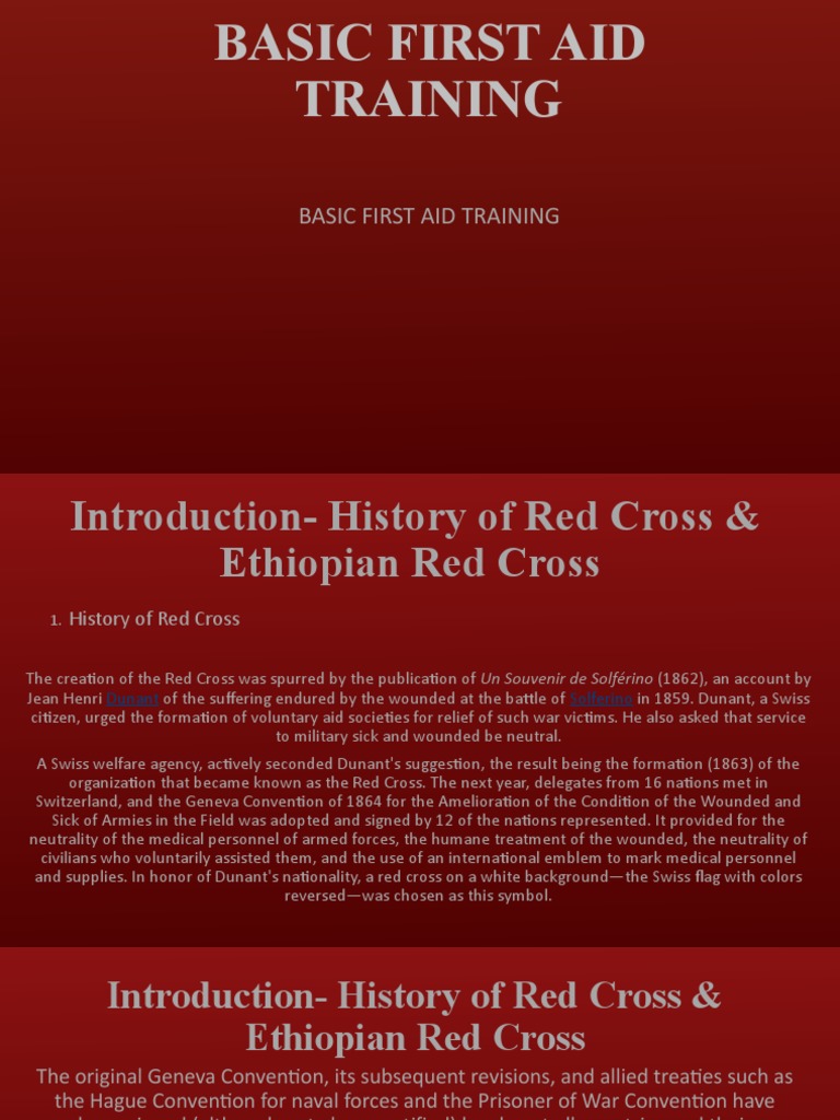 Basic First Aid Training Overview | PDF | International Committee Of ...