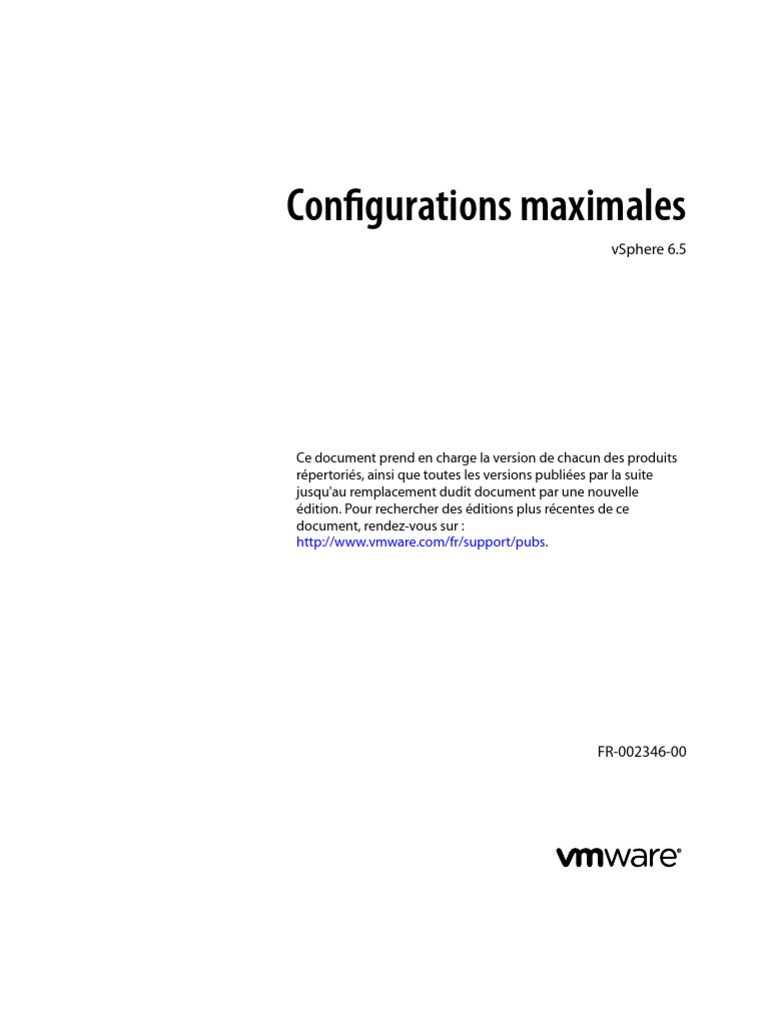 Vsphere Configuration Maximums | PDF | USB | Machine virtuelle