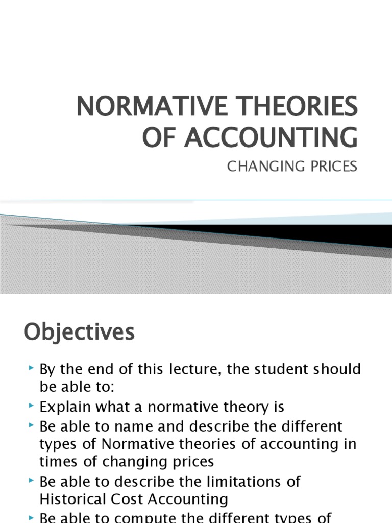 Normative Accounting in Changing Prices | PDF