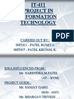 IT-411 Project in Information Technology: Carried Out By:: 00it411 - Patel Rumit J. 00it417 - Patel Krunal K