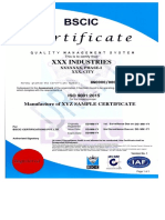 Jas-Anz QMS Sample Certificate