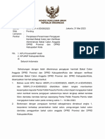 547 Surat Ketua Kepada KPU Provinsi Penjelasan Penerimaan Pengajuan Kembali Anggota DPRD Provinsi Kabupaten Kota