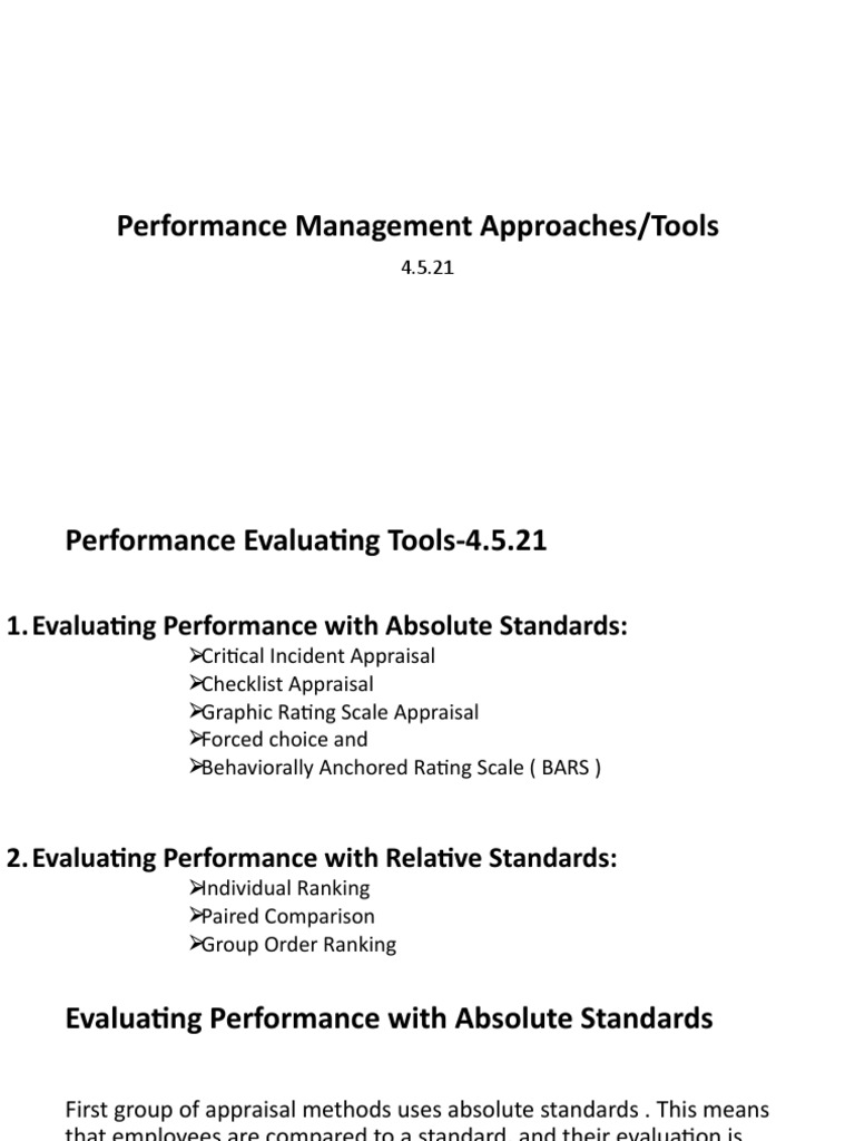 Performance Appraisal Methods | PDF | Performance Appraisal | Methodology