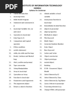 JavaScript Syllabus