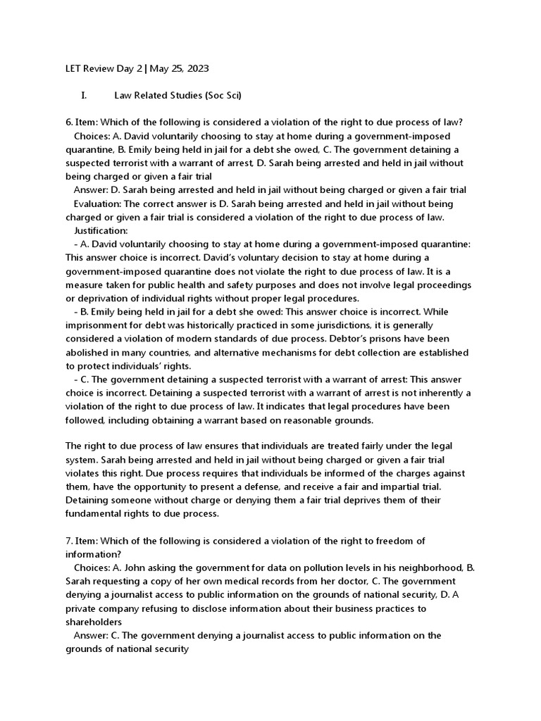 LET Review Day 2 - May 25, 2023 | PDF | United Nations | International ...