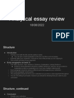 Analytical Essay Review