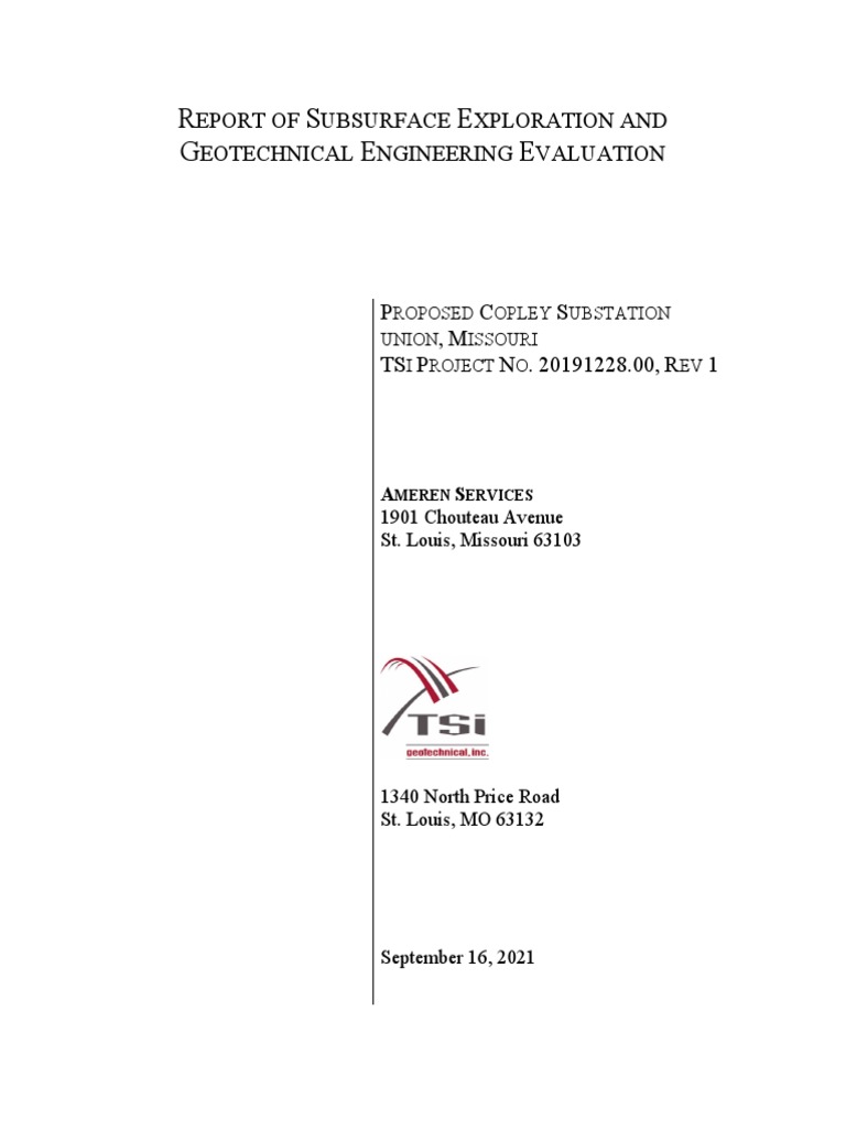 Copley Substation Geotechnical Report | PDF | Geotechnical Engineering ...
