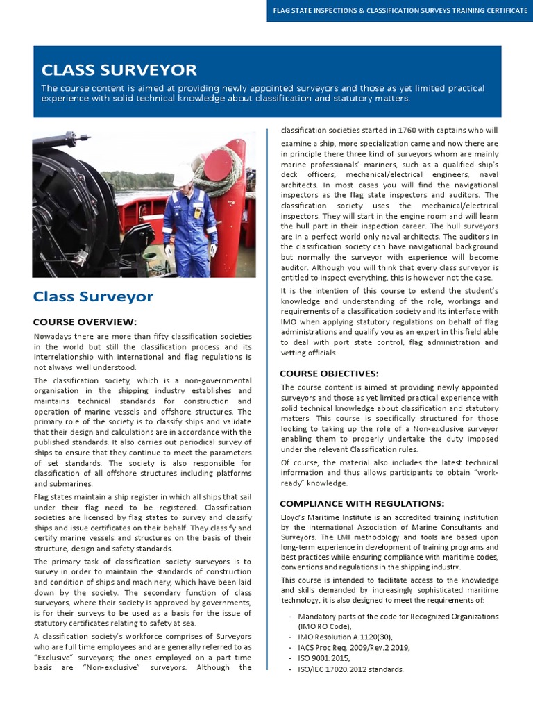 Class Surveyor Br Pdf Water Transport Shipping
