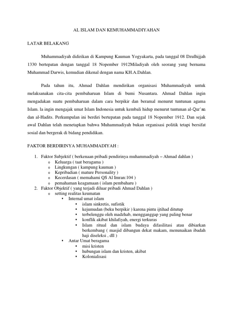 Al Islam Dan Kemuhammadiyahan