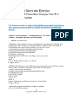Test Bank For Sport and Exercise Psychology A Canadian Perspective 3rd Edition by Crocker