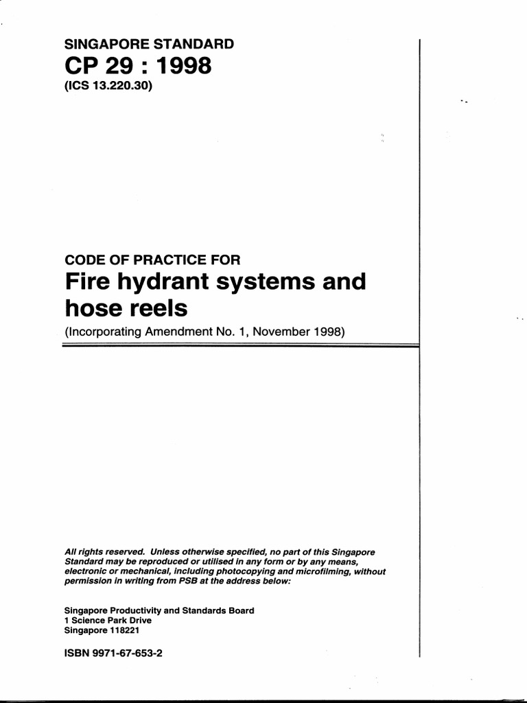 CP 29 1998 Fire Hydrant Systems and Hose Reels | PDF