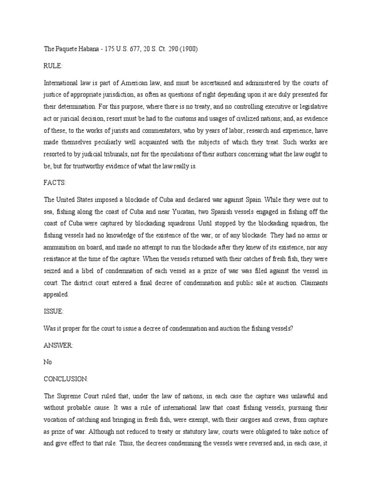 The Paquete Habana PDF Appeal Public Law