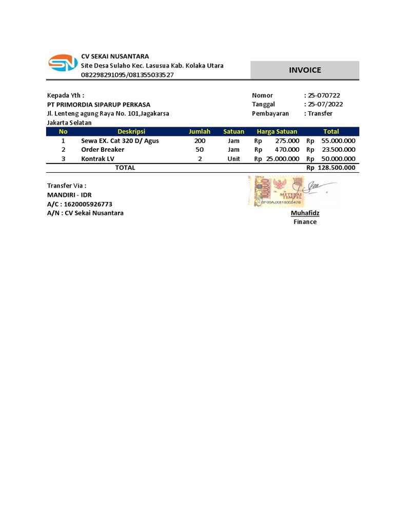 Invoice SN 25-07-2022 | PDF