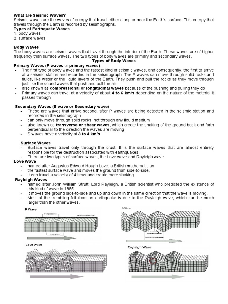 Types and Characteristics of Seismic Waves | PDF