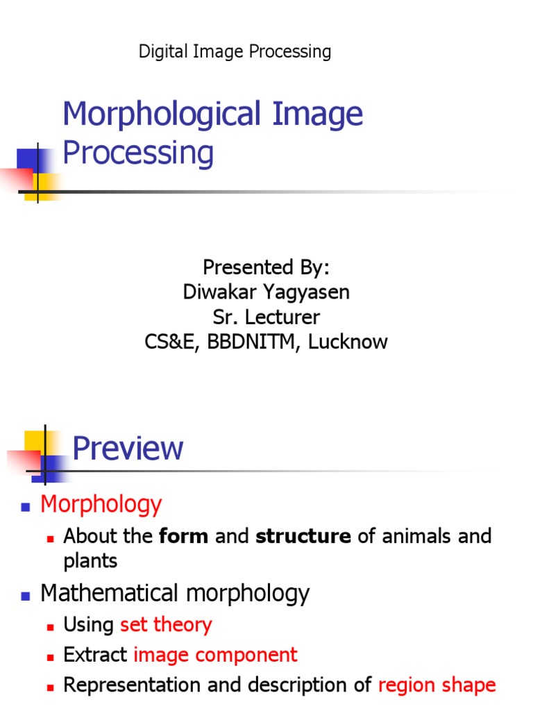 Morphological Operations i | PDF | Imaging | Graphics