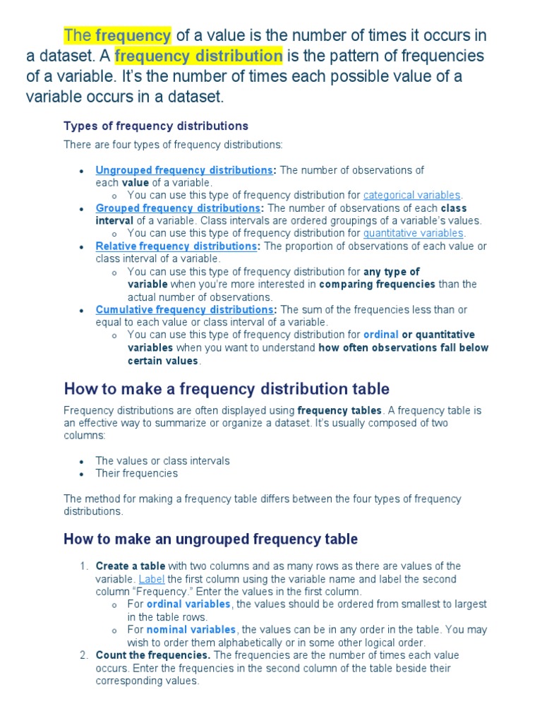 Frequency Distribution | PDF