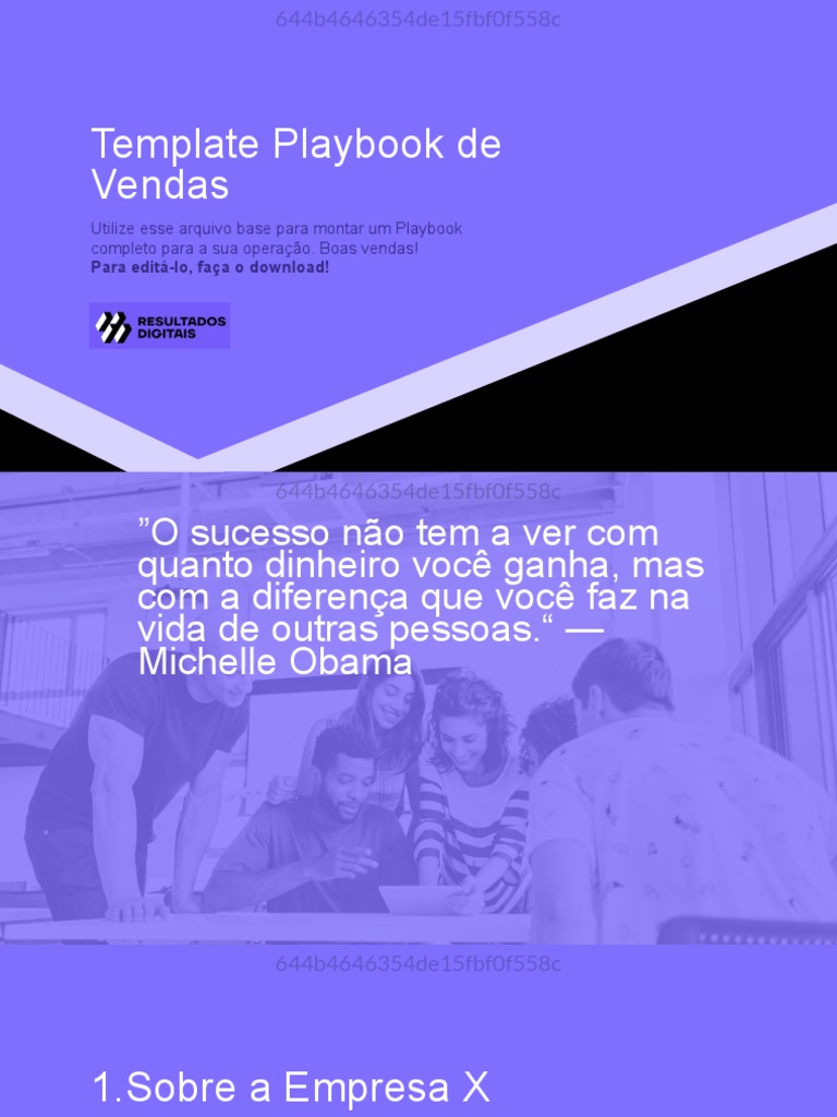 Template de Playbook de Vendas | PDF | Gestão de relacionamento com o ...