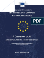 IA - Comisión Europea. High-Level Expert Group on sustainable finance. A definition of AI main capabilities and disciplines