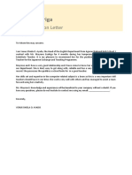 Recommendation Letter Sample