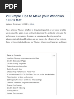 20 Simple Tips To Make Your Windows 10 PC Fast