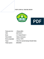 Tugas B Indo, Mereview Jurnal Teknik Mesin Afiq Praditio (2207125273)