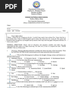 First Quarterly Exam in Oral Communication in Context Answer Key