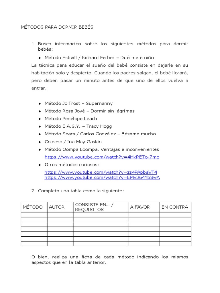 Métodos Para Dormir Bebés Pdf