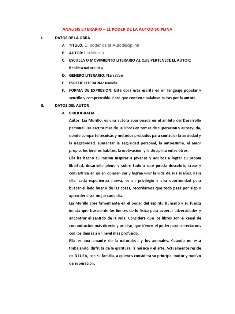 El poder de la autodisciplina | PDF | Autor | Autoestima