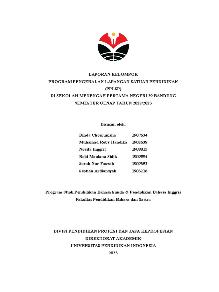 Laporan PPLSP di SMPN 29 Bandung | PDF | Karier & Perkembangan | Ilmu ...