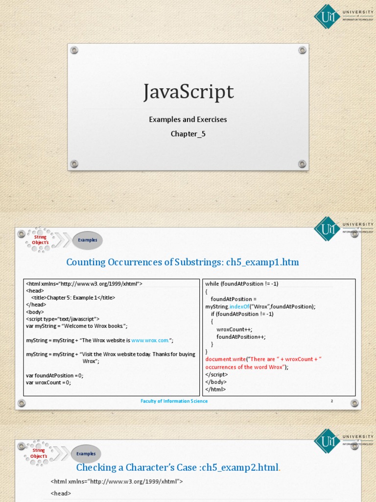 JS Practice (Chapter 5) | PDF | String (Computer Science) | Information ...