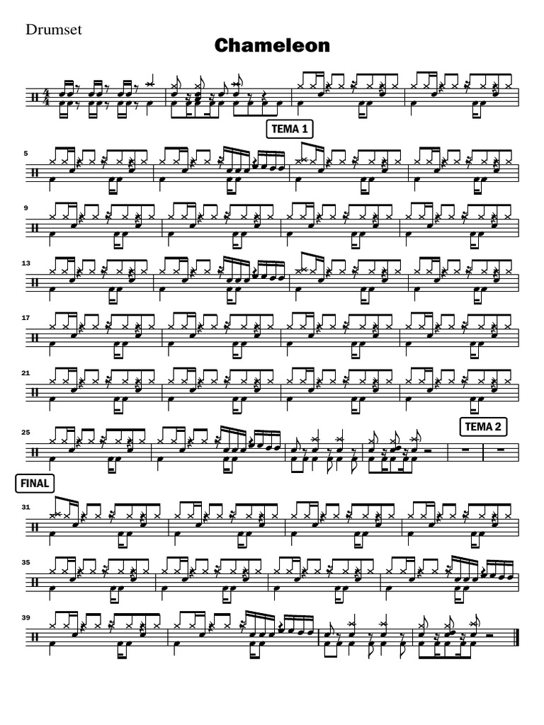 SCORE CHAMELEON-Drumset | PDF