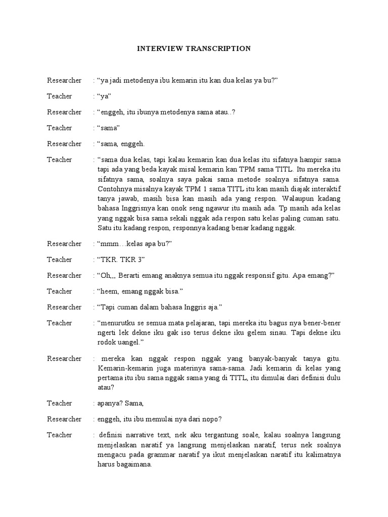 Interview Transcription | PDF