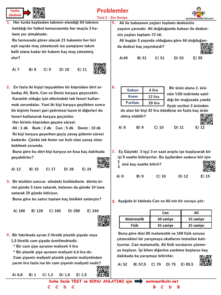 Problemler Test 2 Z | PDF