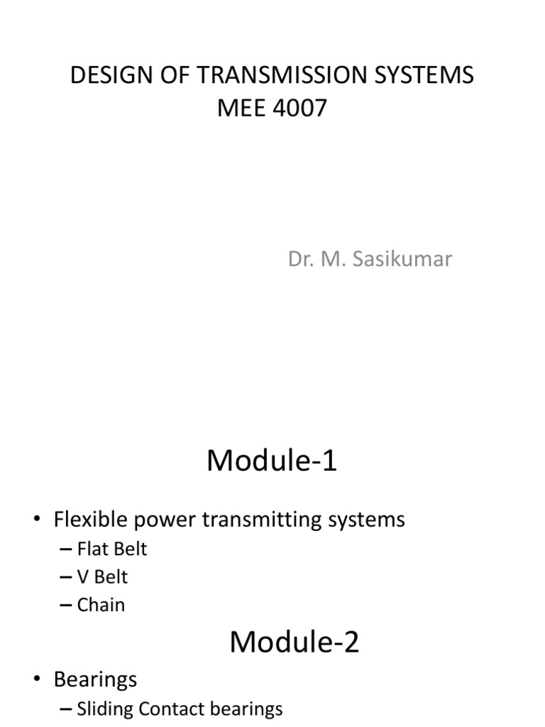 Module 1 Flat V Belts Pdf Belt Mechanical Gear