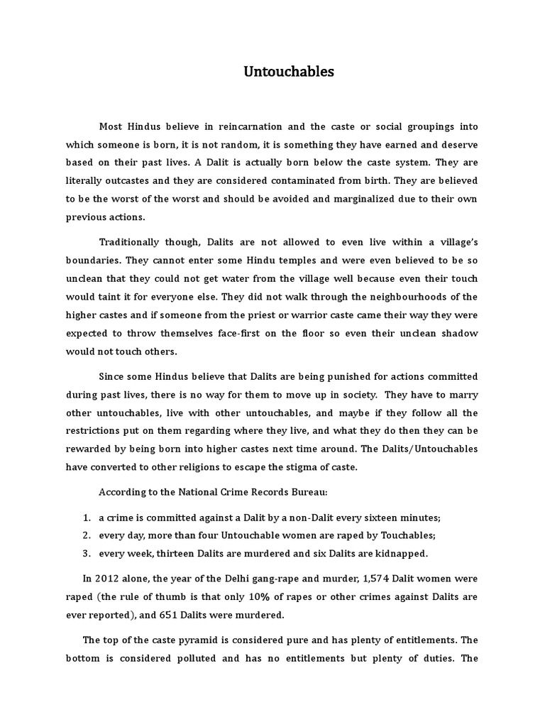 Untouchables | PDF | Dalit | Indian Religions