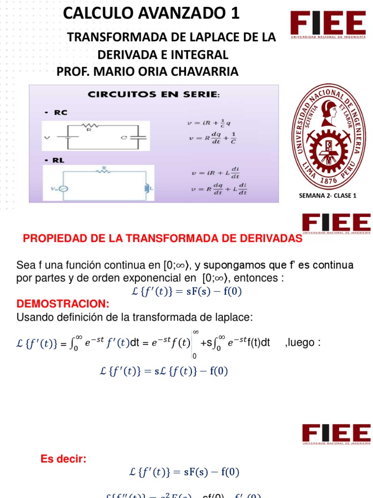 Transformada de Laplace: Derivadas e Integrales | PDF | Integral | Álgebra