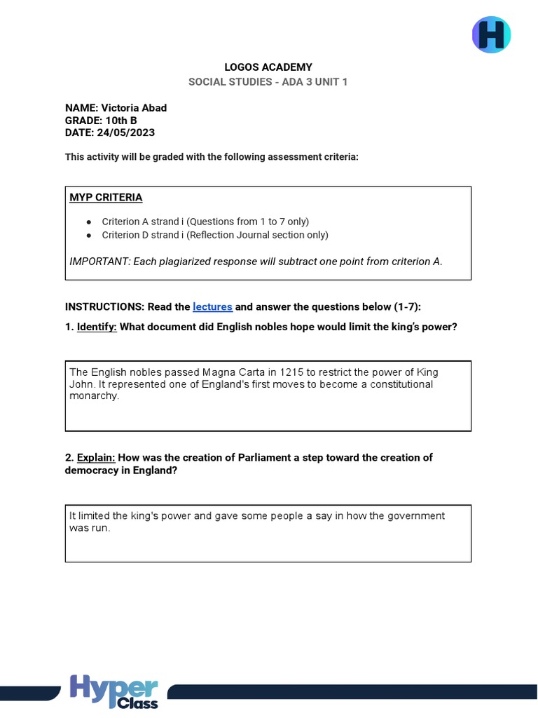 ADA 3 - UNIT TEMPLATE - Victoria Abad | PDF | Black Death