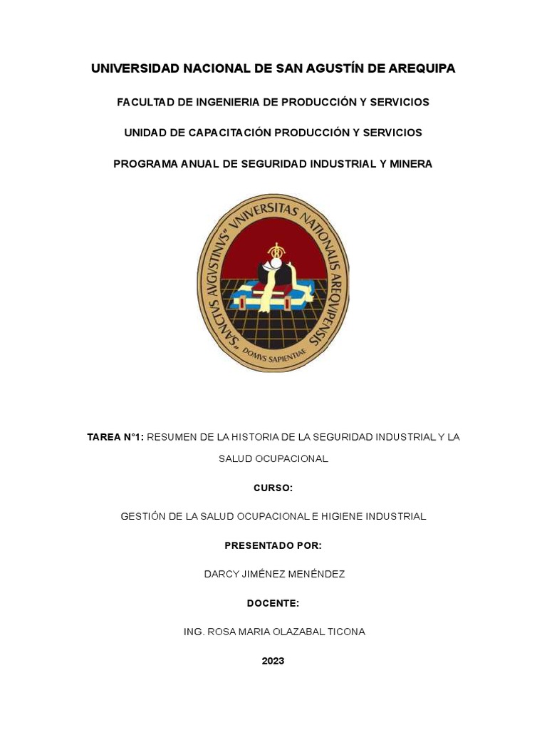 Resumen de la historia de la seguridad industrial y salud ocupacional