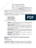 Sociologia General Unidad V Instituciones Sociales - 1