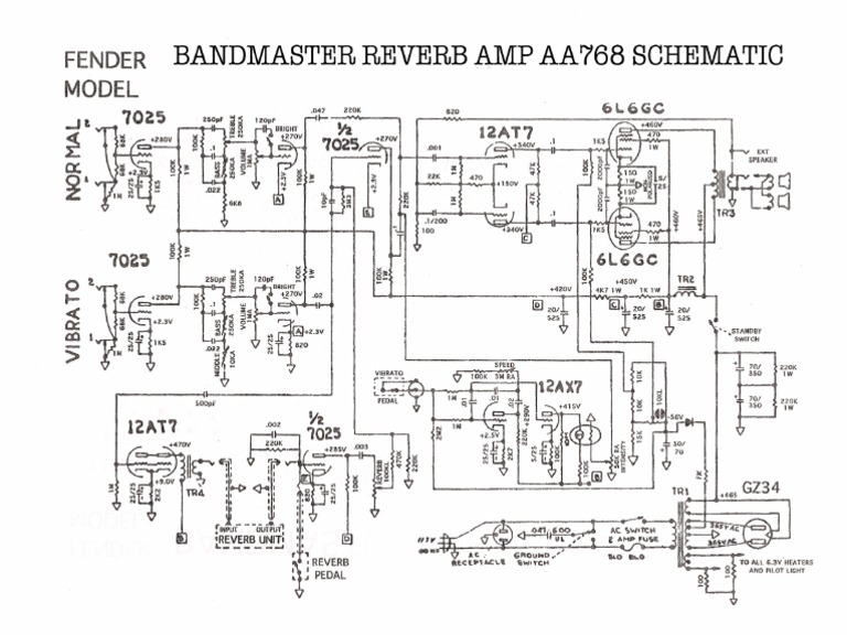 Bandmaster Reverb AA768 Schematic PDF
