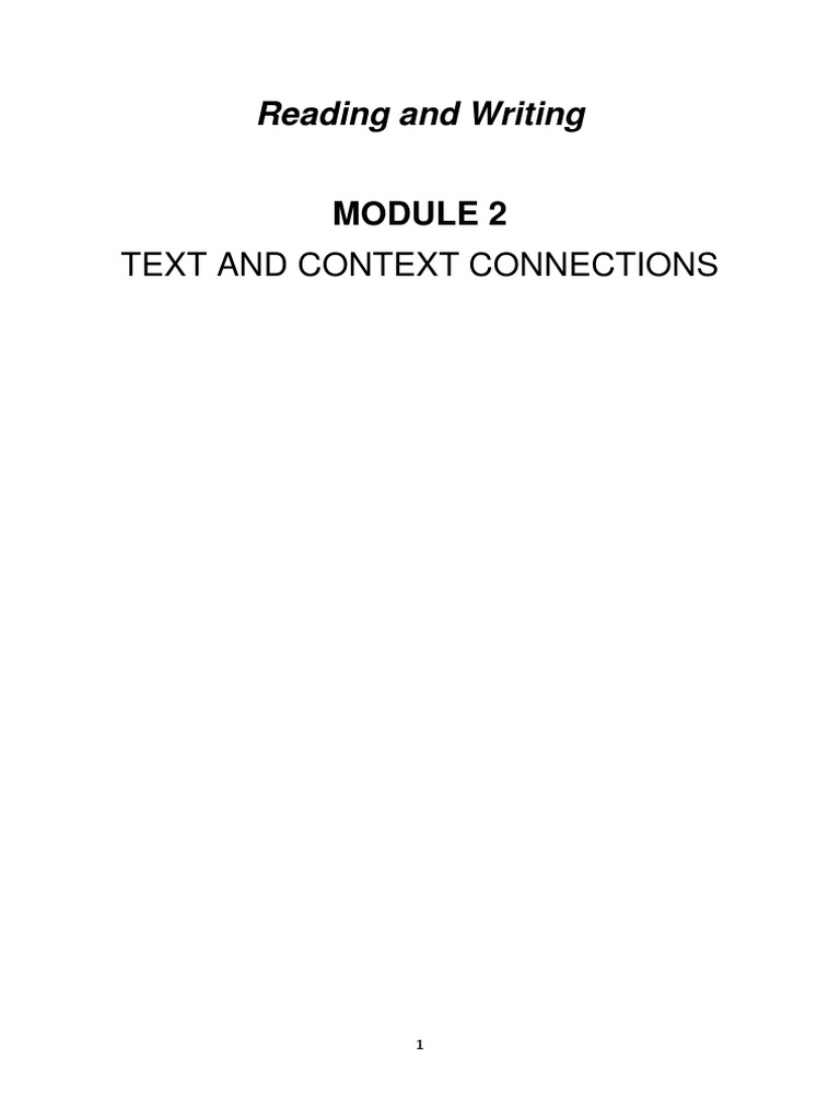 Reading and Writing Q4 Module 2 PDF Intertextuality Hypertext