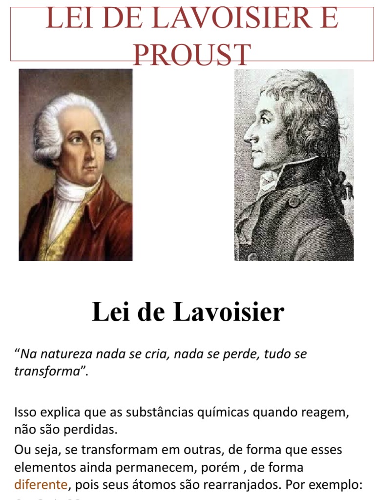 Lei de Lavoisier e Proust | PDF