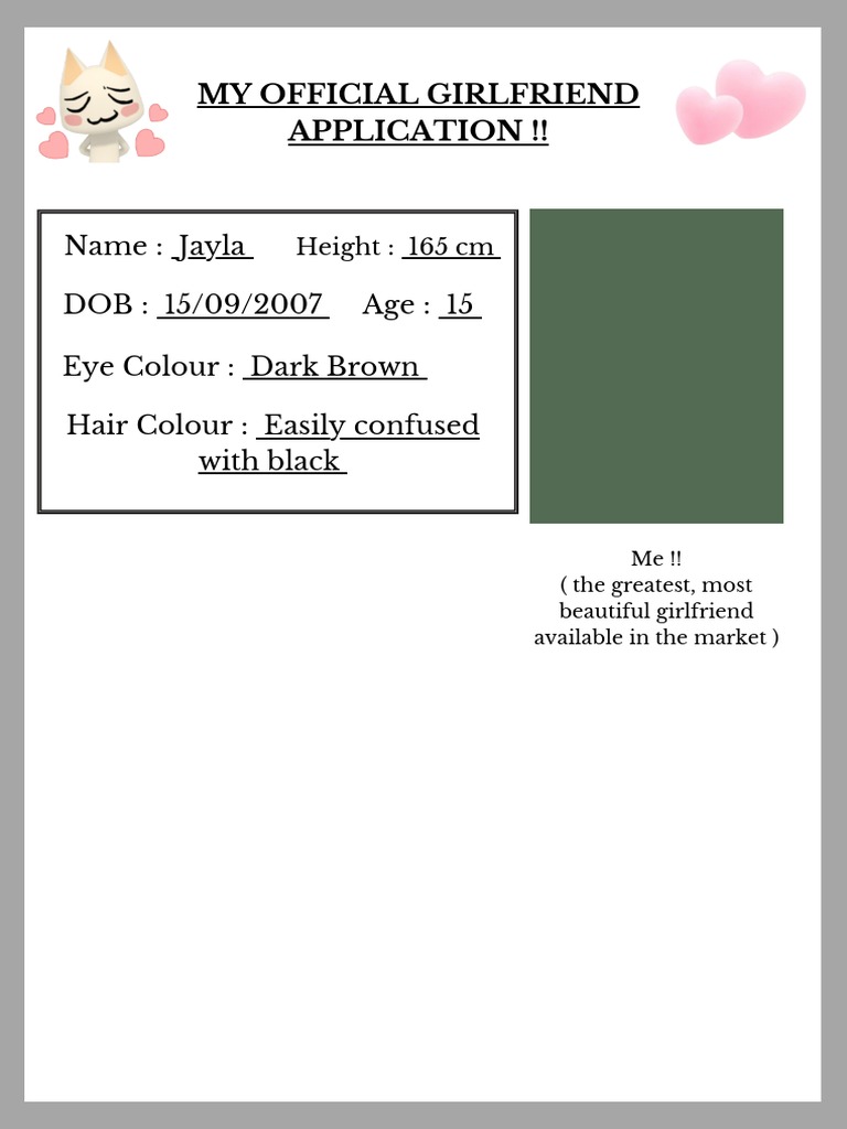 My Official Girlfriend Application | PDF