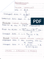 Biostatistics Formulas