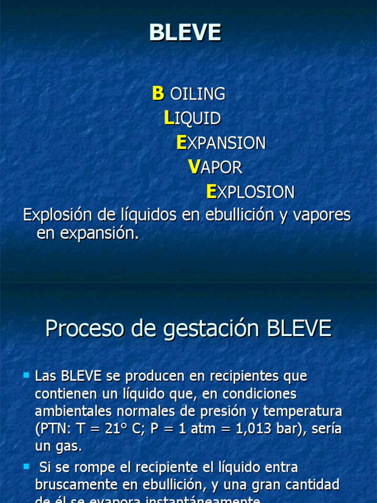 Riesgos y Prevención de BLEVE | PDF | Líquidos | Gases