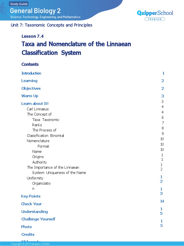 Linnaean Taxonomy and Nomenclature Guide | PDF | Taxonomy (Biology ...
