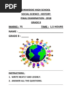 Grade 8 Exam Hist