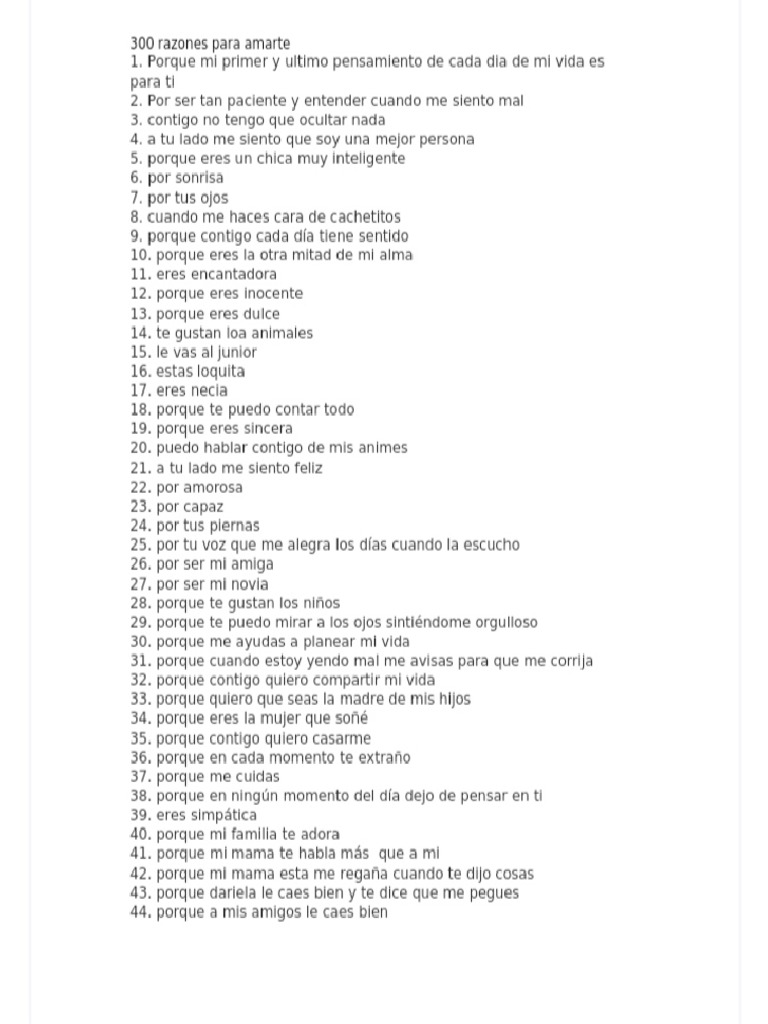 300 Razones para Amarte | PDF